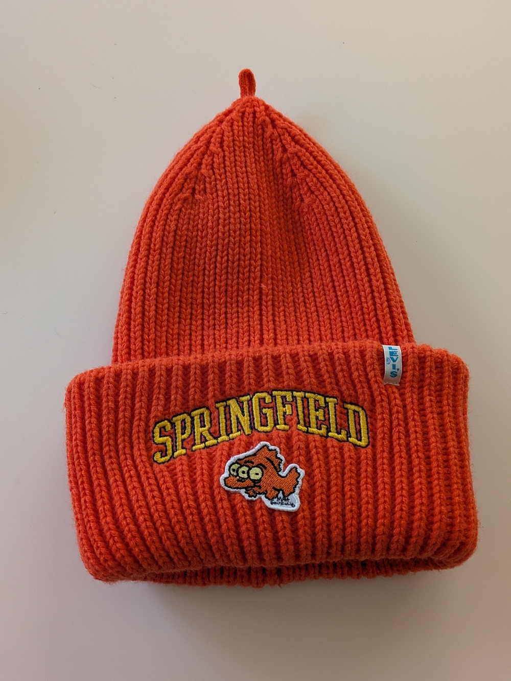 Levi's x Simpson Orange Ribbed Blinky Beanie